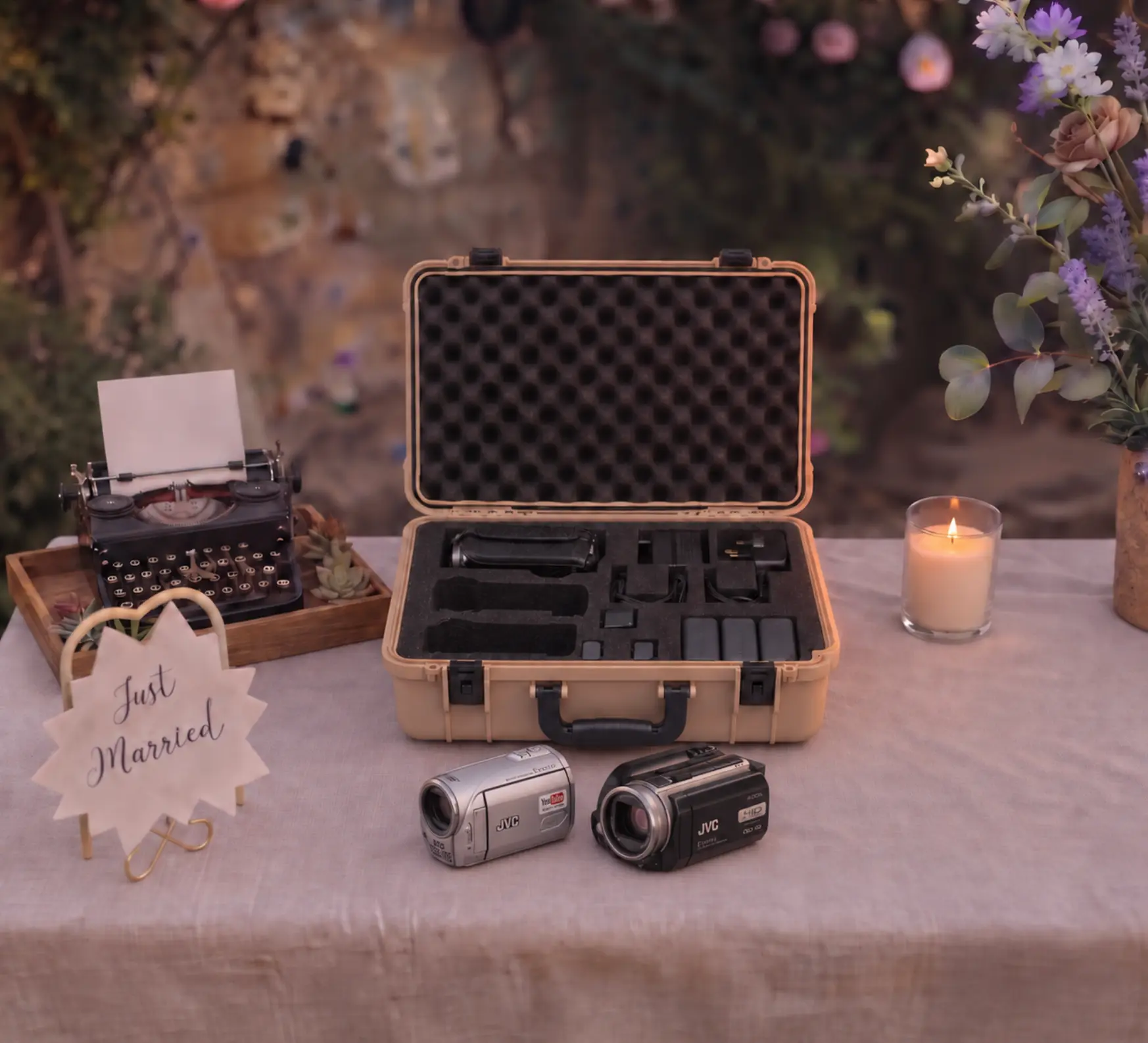 CopainBox de location avec plusieurs caméscopes vintage pour un mariage